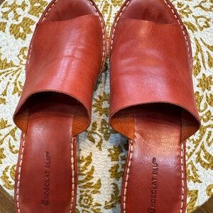 Red Chocolat Blu Heel Leather Sandal